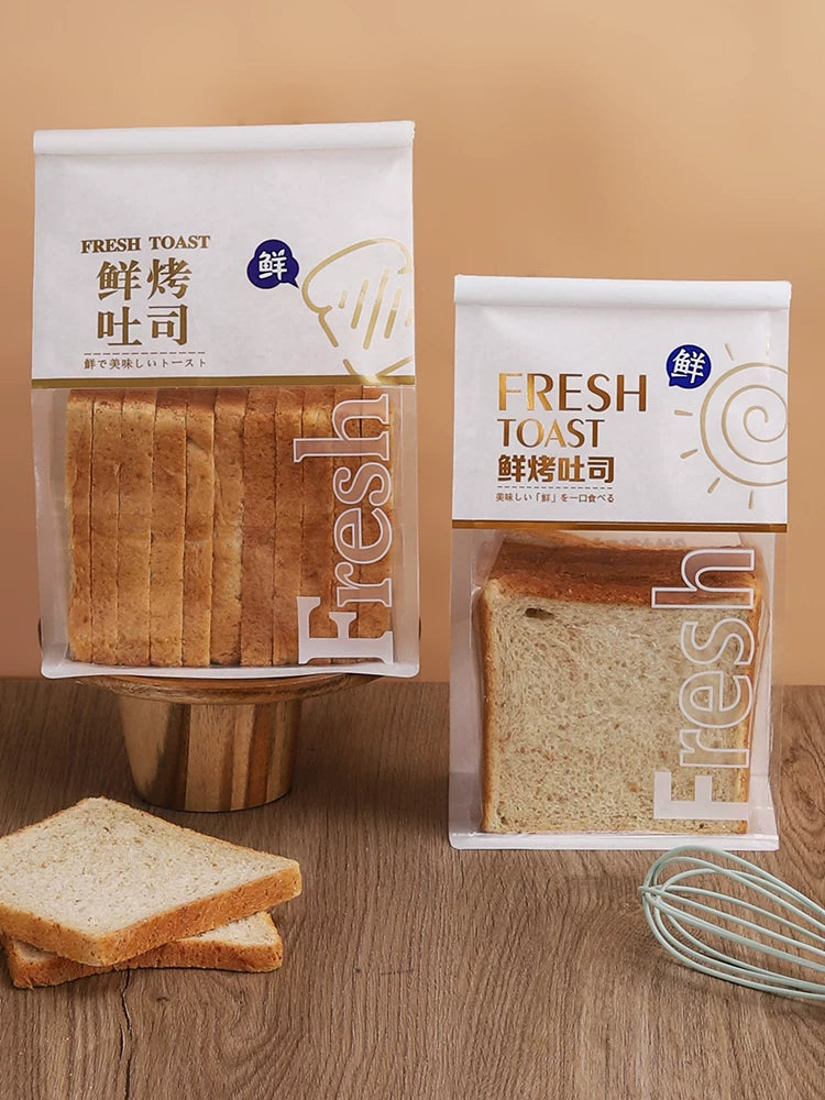 450 q tost qablaşdırma çantası yemək çantası kruvasan qida kilidi çanta mochi çörək qablaşdırma çantası 250 q kağız torba