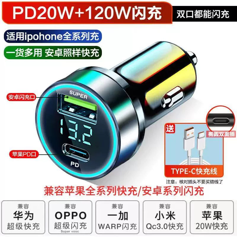 Huawei Cib Telefonu üçün 66W Avtomobil Şarj Cihazı Super Sürətli Doldurma Avtomobil Şarj Cihazı 40W Avtomobil Siqaret Çakmağı Dönüştürmə Plug