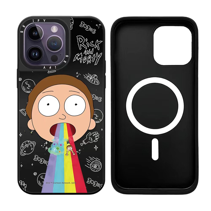 CASETiFiY Əməkdaşlıq Rick and Morty 16 Pro, iPhone 17 Pro Max və Apple 15 Plus Telefon Qabı ilə Uyğundur 12 Trendy Qab 13 Damlama Qoruyucu 14 Güzgü Yaradıcı Maqnit Yapışqanlı Huaqiangbei Qadınlar üçün Əvəzedici