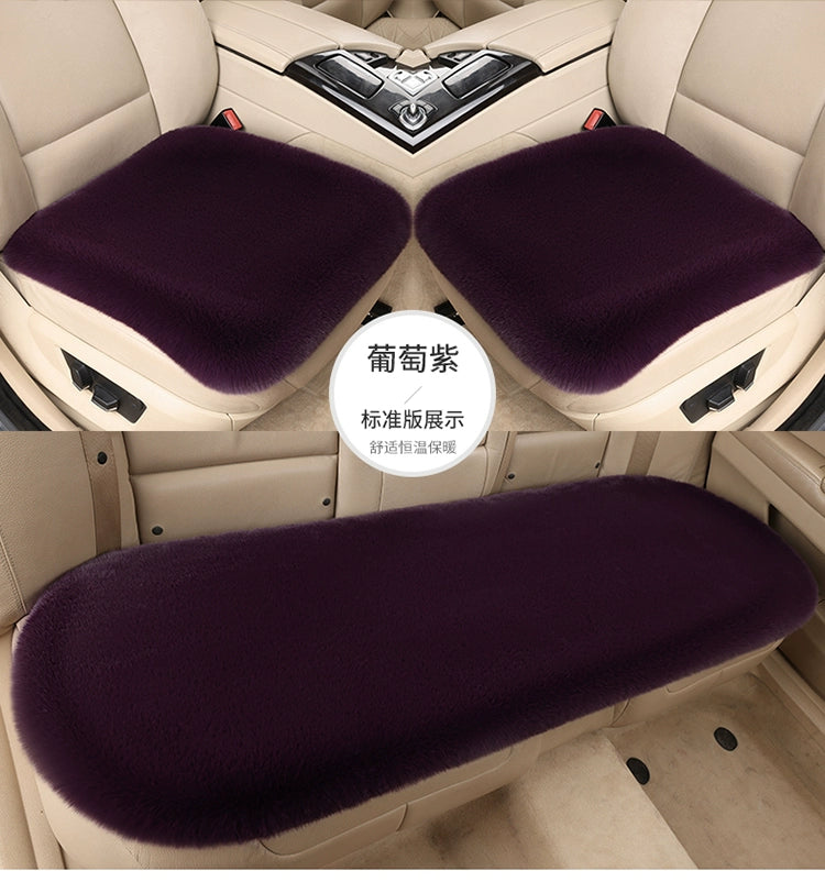 Avtomobil Oturacaq Yastığı Qış Doldurulmuş İstilik Texniki Qalınlaşmış Tək Oturacaq Arxa Sıra Sürüşməyən Tək Parça Üç Parçalı Dəst Neytral Yün Yastıq Dovşan Xəzi İmitasiya