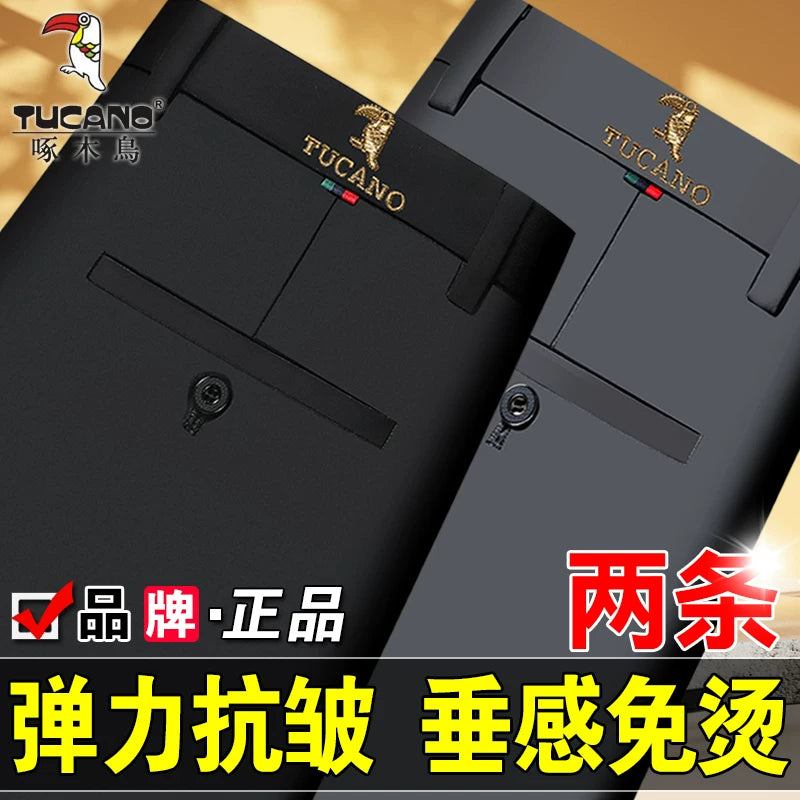 Woodpecker 2025 Yeni Kişi Gündəlik Şalvarı, Qış Yun Astarlı Qalın Şalvar, Düz Ayaqlı Boş Uzun Şalvar, Orta Yaşlılar üçün Don Şalvarı