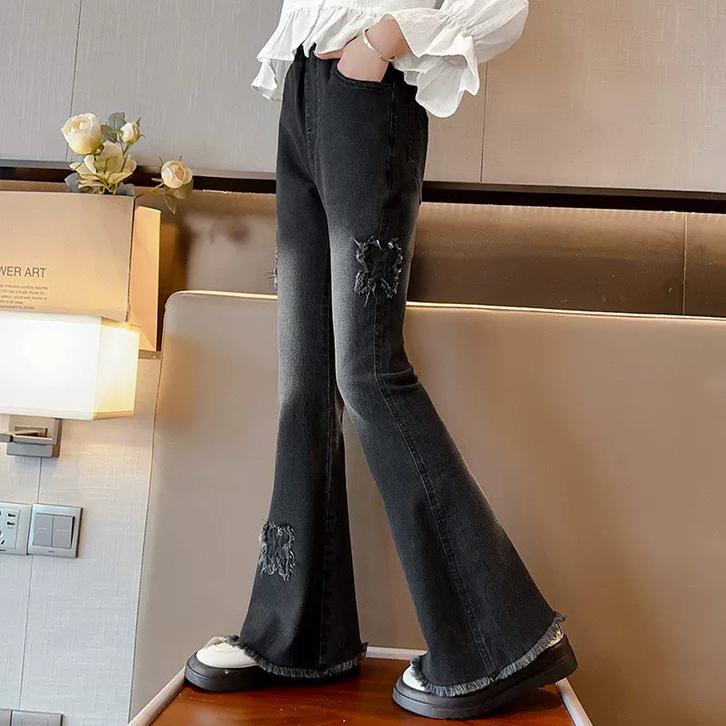 Şalvar Qızlar üçün Uşaqlar Geyimləri Qızlar üçün Körpə Qış Denim Cins Şalvar