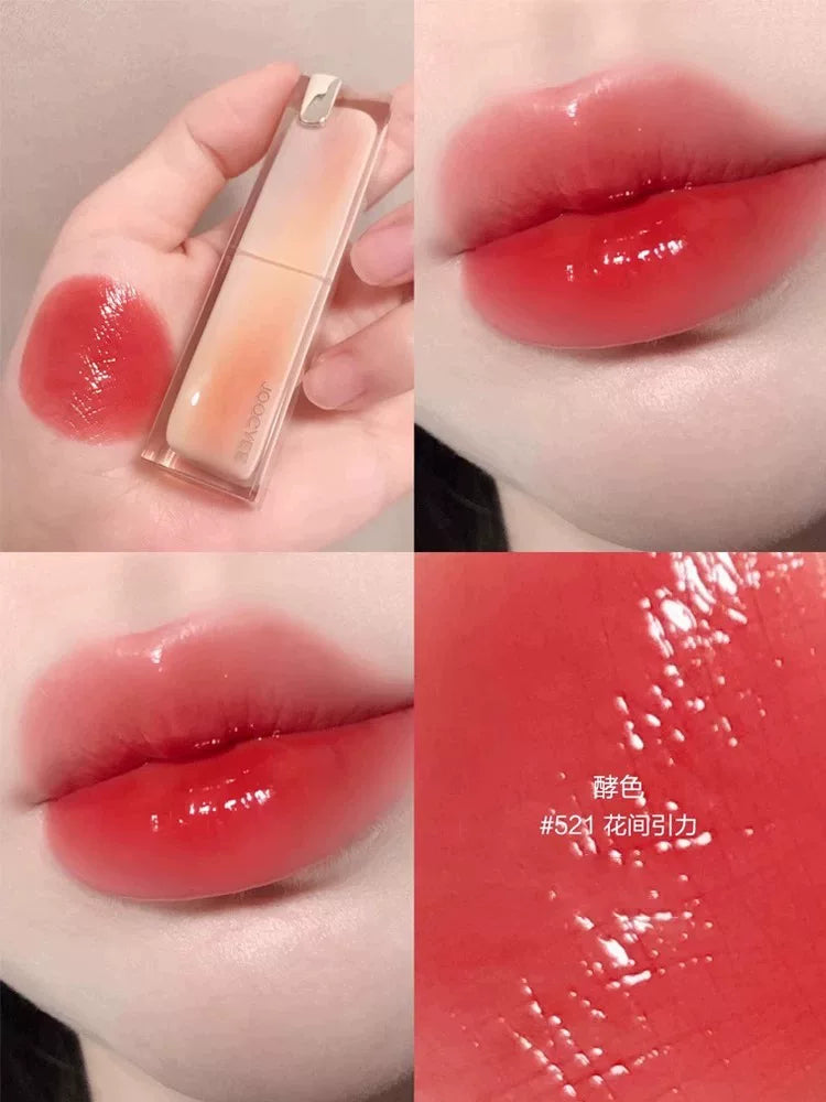 joocyee Fermentləşdirilmiş Kristal Jelly Dodaq Boyası 531 Pink Power Jiaose Christmas Apple Məhdud Buraxılış Payız/Qış Dodaq Parıldadıcısı 530