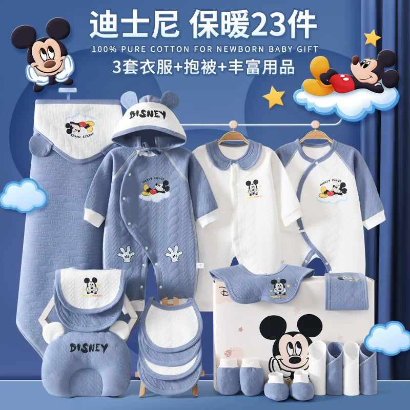 Disney təmiz pambıqdan hazırlanmış payız və qış üçün hədiyyə geyim dəsti, yeni doğulmuş körpələr, körpələr və bir aydan yuxarı körpələr üçün.