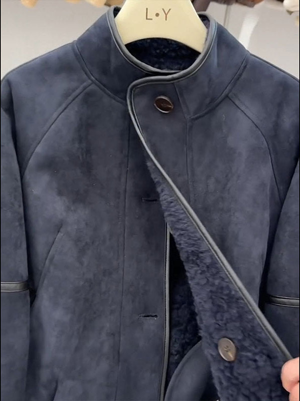 Uniseks, dəbli və şık qadın geyimləri, 2026 Payız/Qış yeni Koreya üslubunda rahat, şık dəri gödəkçə/qısa palto.