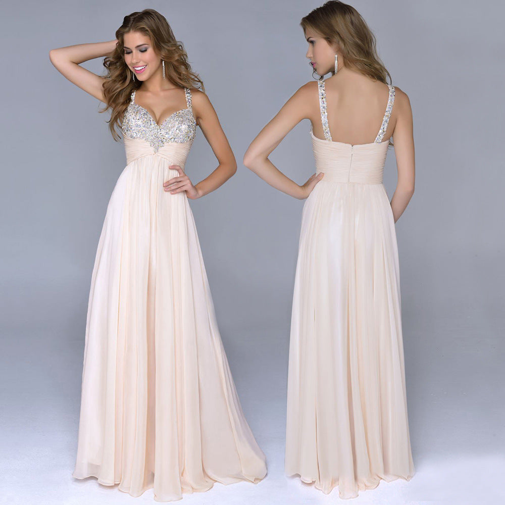 Qadınlar üçün seksual asma axşam donu, muncuqlu axşam donu, zərif yedək donu