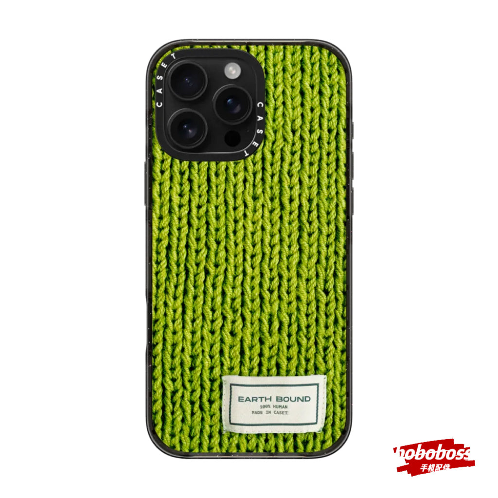 Zavoddan birbaşa! iPhone 17/16/15/14/13/Pro/Max zərbəyə davamlı maqnit telefon korpusu ilə uyğun olan MagSafe rəssam əməkdaşlıq seriyası yaşıl toxunma sviter.