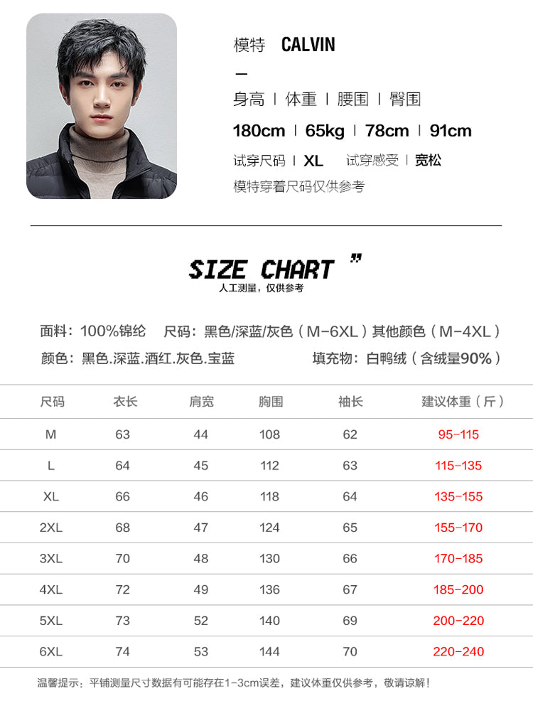 Ağacdələn 90% Ağ Ördək Tüklü Yüngül Tüklü Gödəkçə Kişilər üçün Qısa Stil Payız və Qış Yeni Stil Qısa Böyük Ölçülü İsti Küləkdən Qoruyucu Üst Geyim