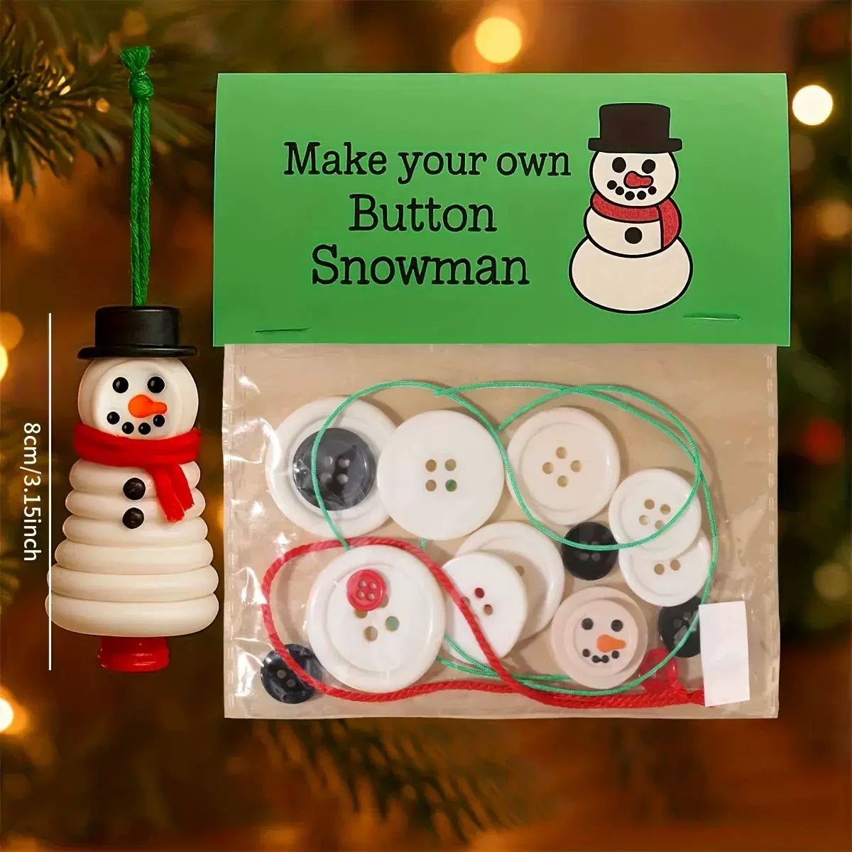 4pcs/1pc Christmas Button Ornaments, Home Decor, Easy to Make