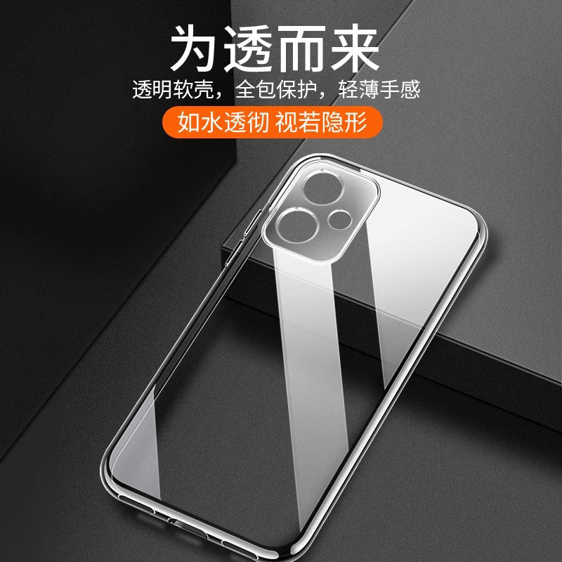 Xiaomi Redmi Note12 üçün uyğundur mobil telefon qutusu Note12Pro şəffaf Note12Pro+ qoruyucu korpus Note12TUrbo düşməyə qarşı note12TPro silikon hər şey daxil yumşaq örtük sadə