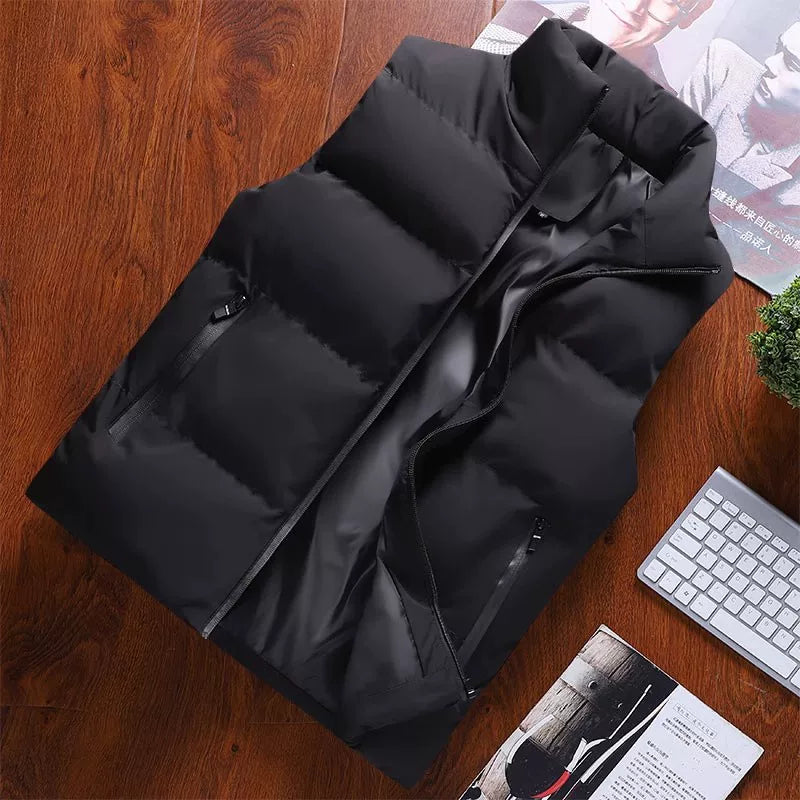 Kişilər üçün tüklü pambıq jilet, əsas beynəlxalq brendlərdən ucuz qiymətə, əlavə qalın, böyük ölçüdə, qış üçün isti və genişdir.