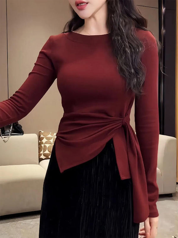 German style new Korean fashion, long-sleeved, irregular tie-dye shirt for spring, autumn and winter, loose daily top