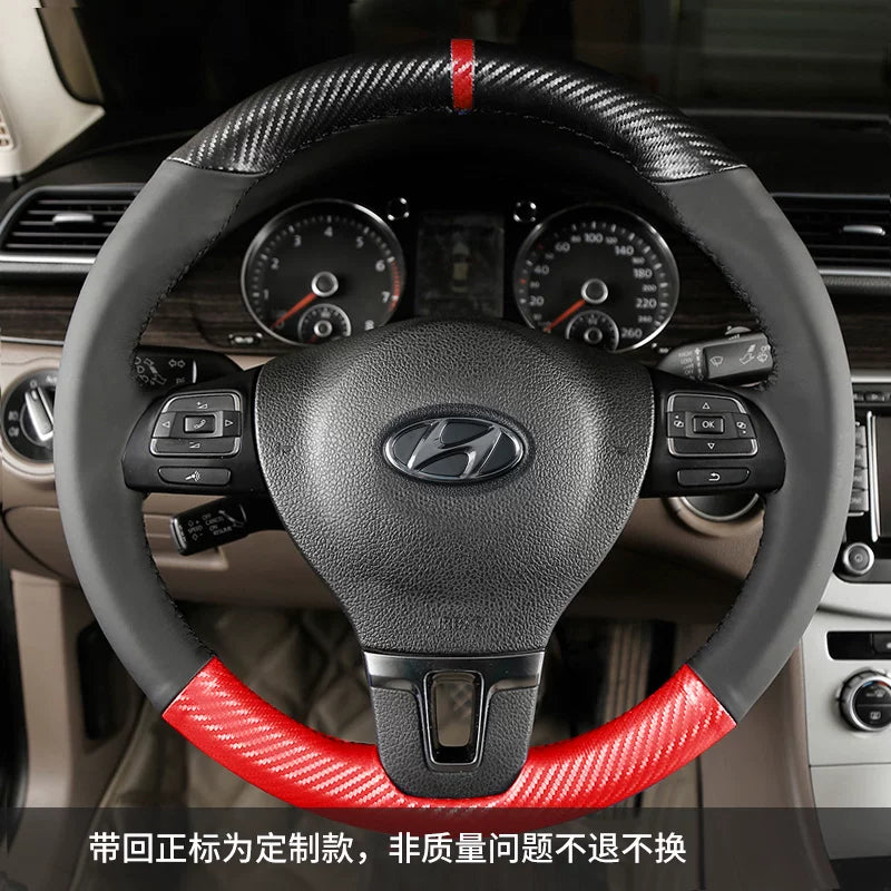 Hyundai Elantra, Hyundai Mistra, Hyundai Yuedong, Tucson və Langdong ix35 üçün qış versiyası üçün əl ilə tikilmiş orijinal dəri sükan örtüyü.