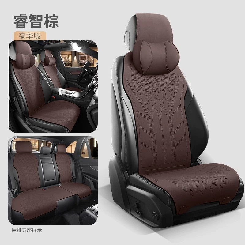 2025 Avtomobil Oturacaq Yastığı Bütün Mövsüm Universal Oturacaq Yastığı Zamşa Qış İstilik Oturacaq örtüyü Kiçik Bel Süet Yarım Ətraflı