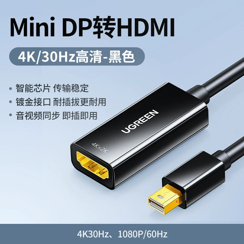 Greenlink minidp to hdmi kabeli 4k əlaqə monitoru displey portu xarici ildırım interfeysi 2 kiçik dp mini konversiya adapteri Apple kompüteri macbook air notebook üçün uyğundur