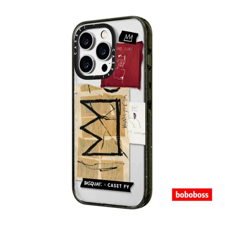 Orijinal zavod korpusu! Basquiat ortaq brendli tac yamaqlı MagSafe, iPhone 17/16/15/14/13/Plus/Pro/Max zərbəyə davamlı maqnit telefon korpusu ilə uyğun gəlir.