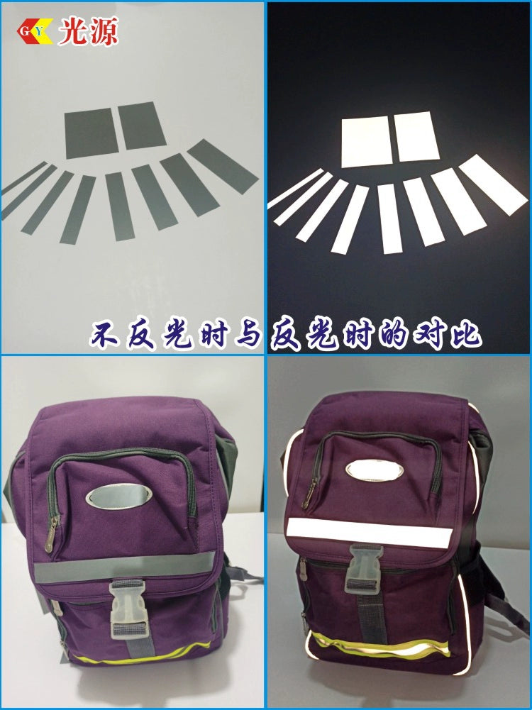 Parlaq TC Yansıtıcı parça etiketi Geyim tikişi üçün boz təhlükəsizlik xəbərdarlığı lenti Məktəb çantası öz-yapışan 5 sm əks etdirən stiker