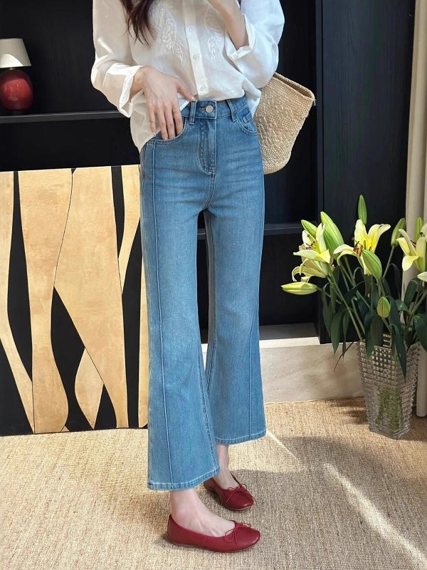 Qadınlar üçün böyük ölçülü retro qısaldılmış şalvar, yeni yaz stili, arıqladan və armud formalı bədən quruluşu üçün yaraşıqlıdır.