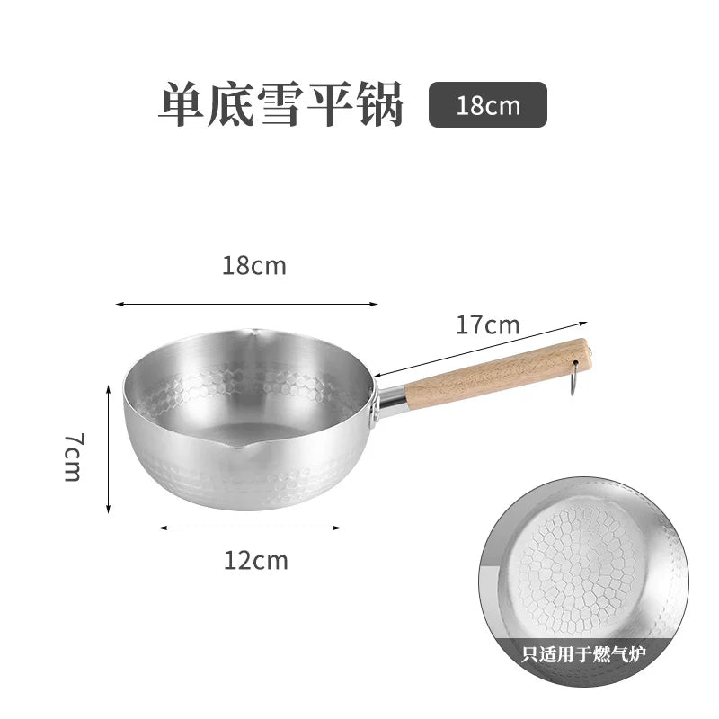 Yapon tipli alüminium qar tavası taxta saplı alüminium qazan şorba qazanı isti süd əriştəsi ədviyyatlı isti salyangoz əriştə qazanı ramen qazanı ani əriştə qazanı