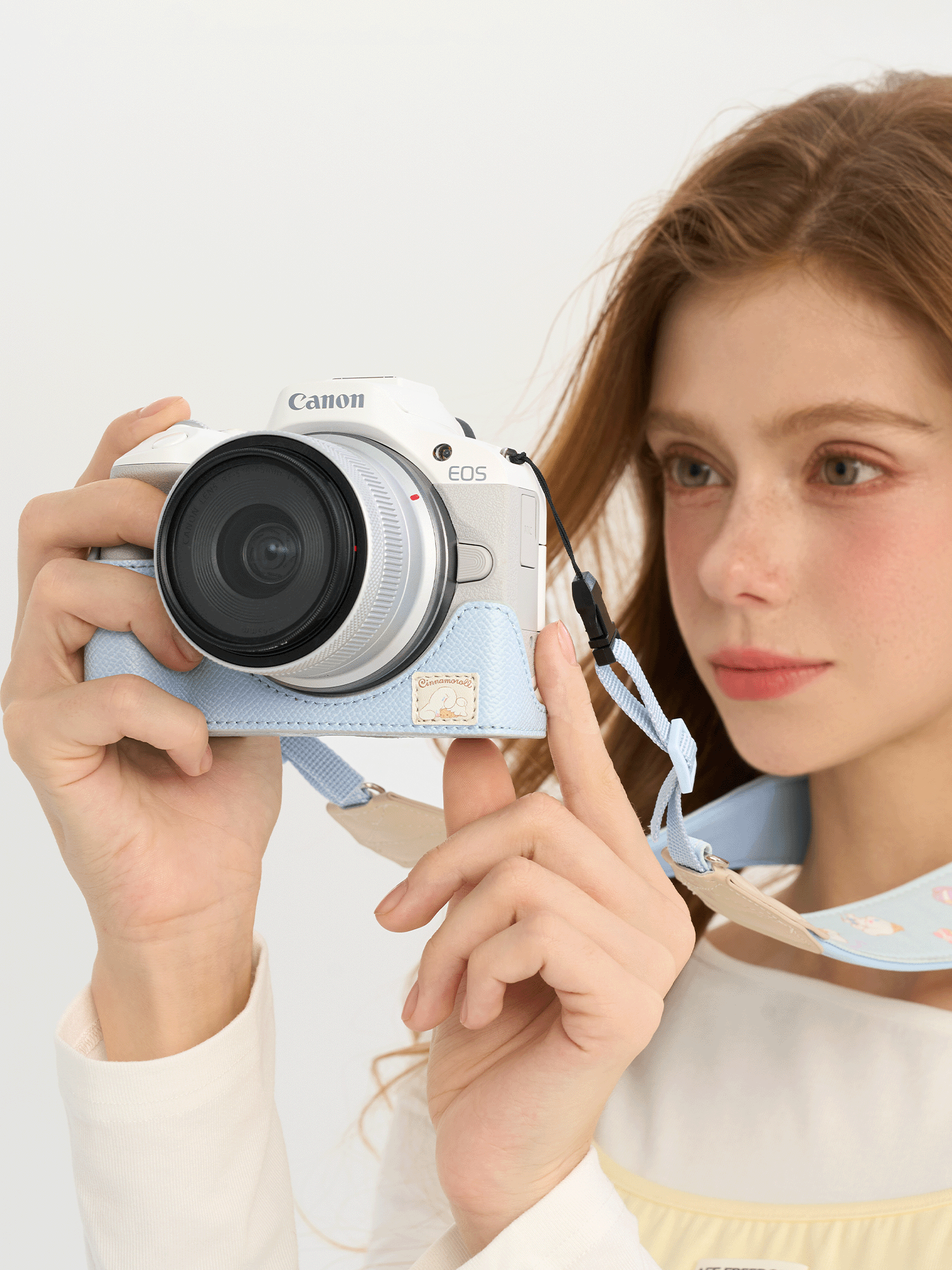 [Əsl Böyük Qulaqlı İt] Canon r50 kamera dəri qutusu kamera r50 aksesuarları qoruyucu örtük ad günü hədiyyəsi üçün uyğundur