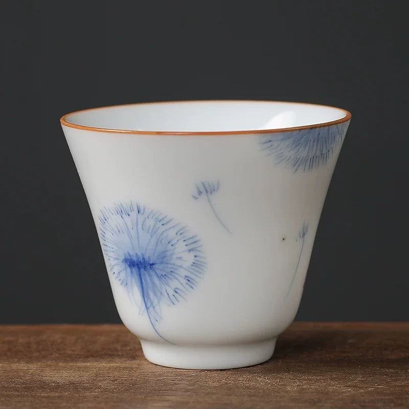 Jingdezhen əl boyalı çini Kung Fu çay fincanı məişət əl boyalı çiçək naxışlı usta fincan keramika əl boyalı tək fincan