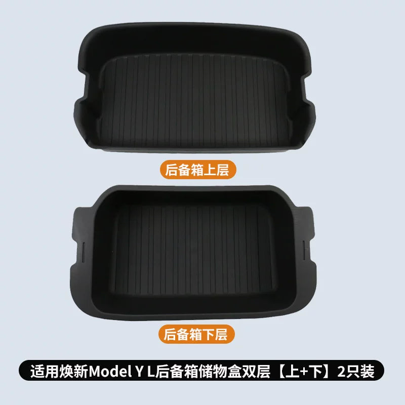 Suitable for the updated version of Tesla Model YL/3, including rear luggage storage box, front luggage organizer and tailgate modification.