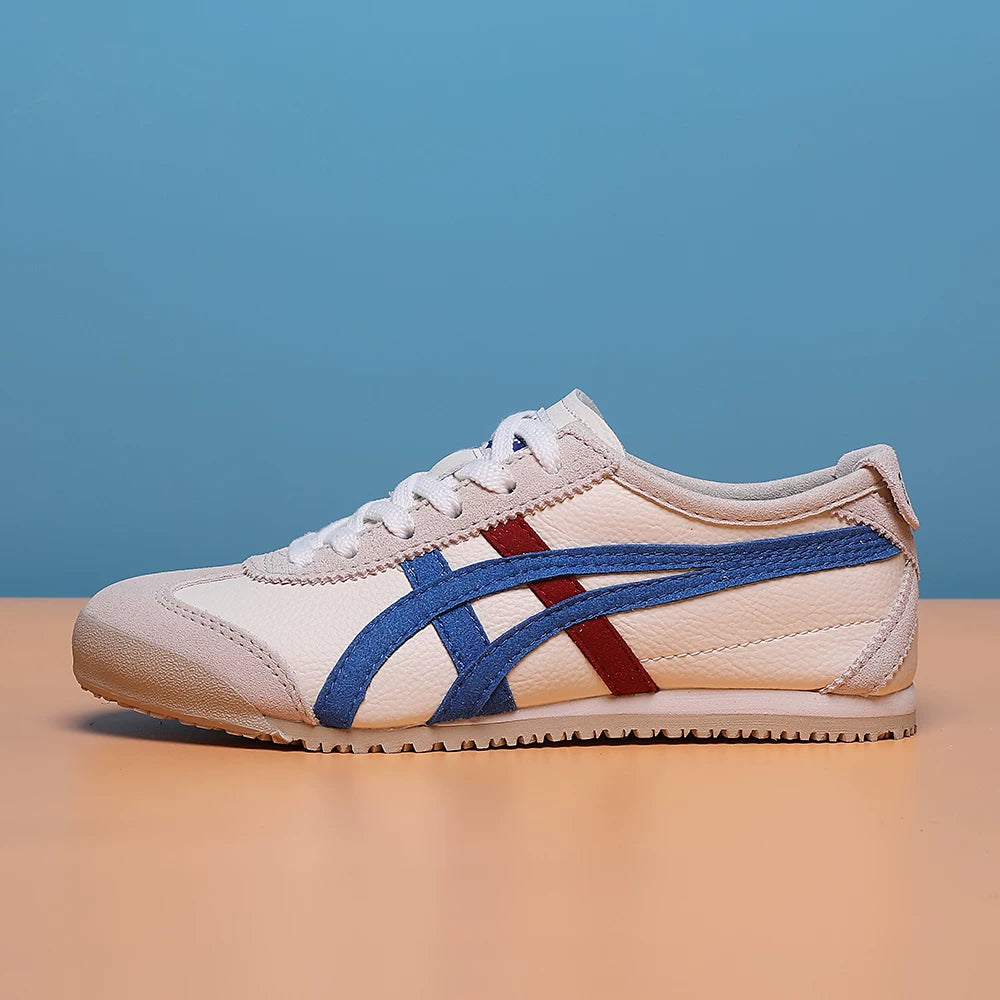 Klassik Kuijia Mexi 66 Tiger Zolaqlı Yapon Stilində Kişilər və Qadınlar üçün Sürüşkən Dəri Ayaqqabılar, Agande Təlim Ayaqqabıları