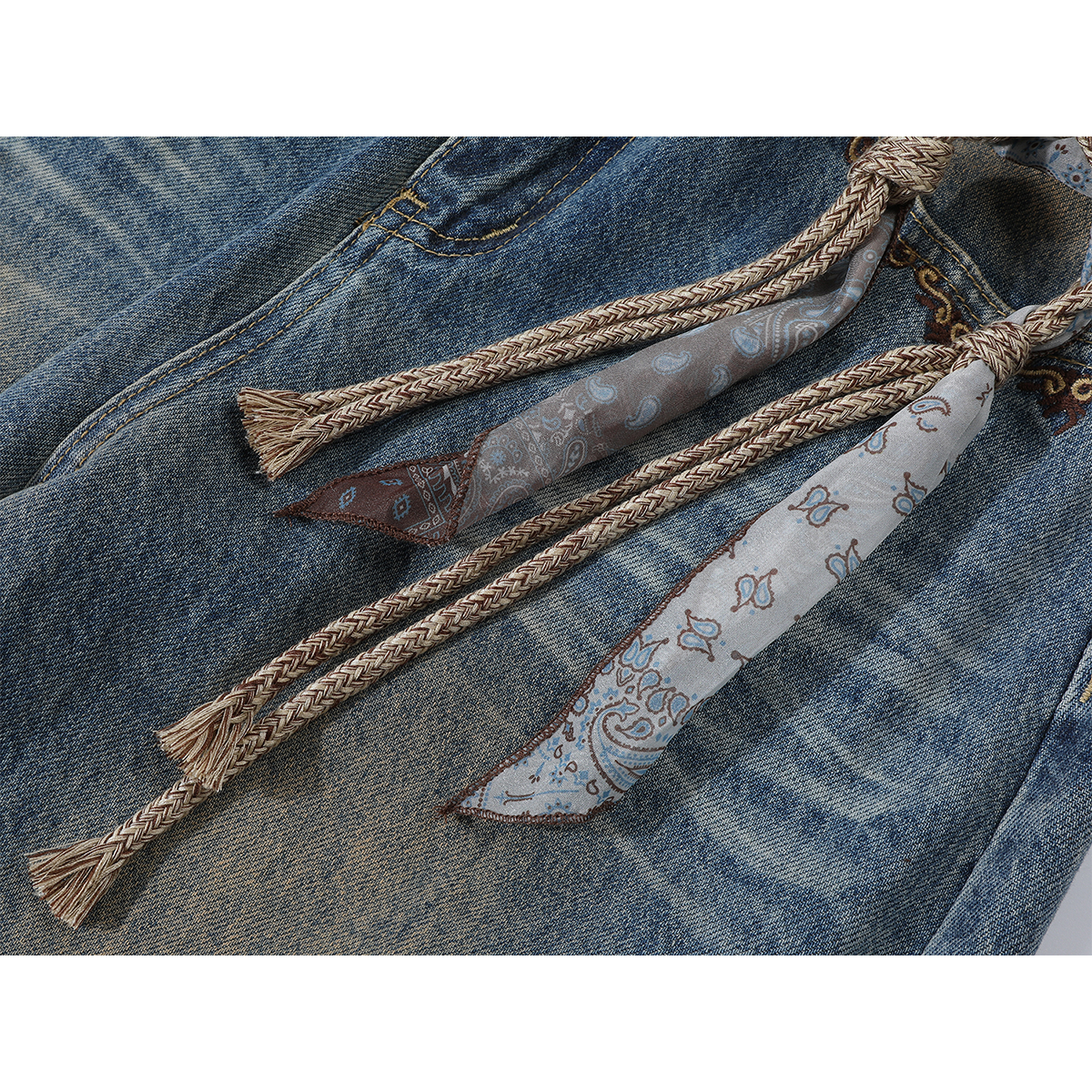 Chalisa'nın Retro Qadınlar üçün Yüksək Belli Cins Şalvarı, Payız Amerika Yüksək Küçəsi Üslubunda Boş Düz Geniş Ayaqlı Şalvar