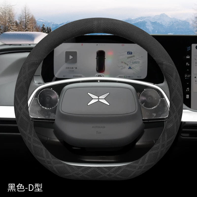 2023 XPeng G6 Steering Wheel Cover, Ultra Thin Suede Leather, Specially Designed for P7i, G9, P5, G3 and P7 Car Steering Wheel Covers, Winter Use