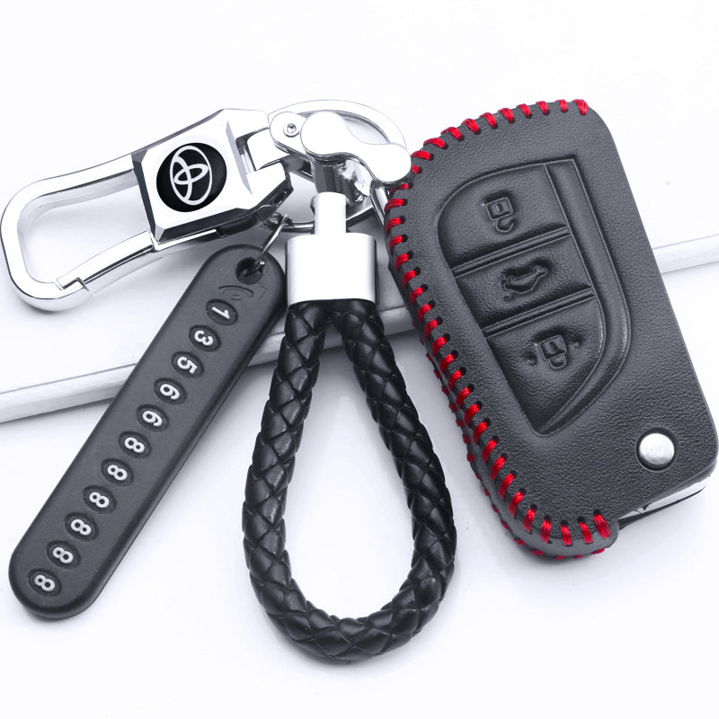 Toyota açar üzlükləri, Levin, Camry, Highlander, RAV4, Avalon və Corolla avtomobil açar üzlükləri, orijinal dəri üçün uyğundur.