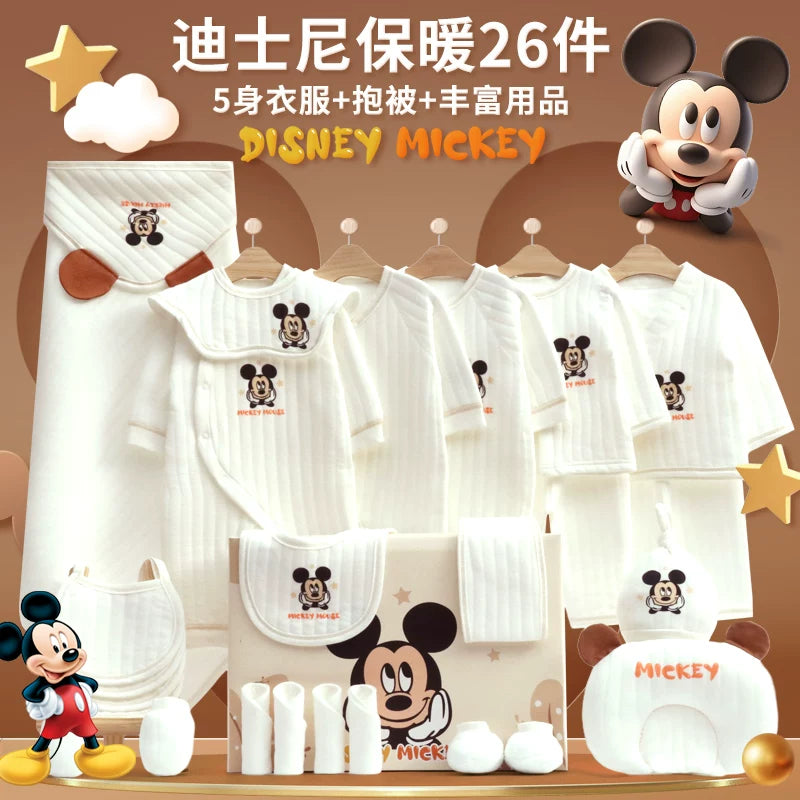 Disney təmiz pambıqdan hazırlanmış payız və qış üçün hədiyyə geyim dəsti, yeni doğulmuş körpələr, körpələr və bir aydan yuxarı körpələr üçün.