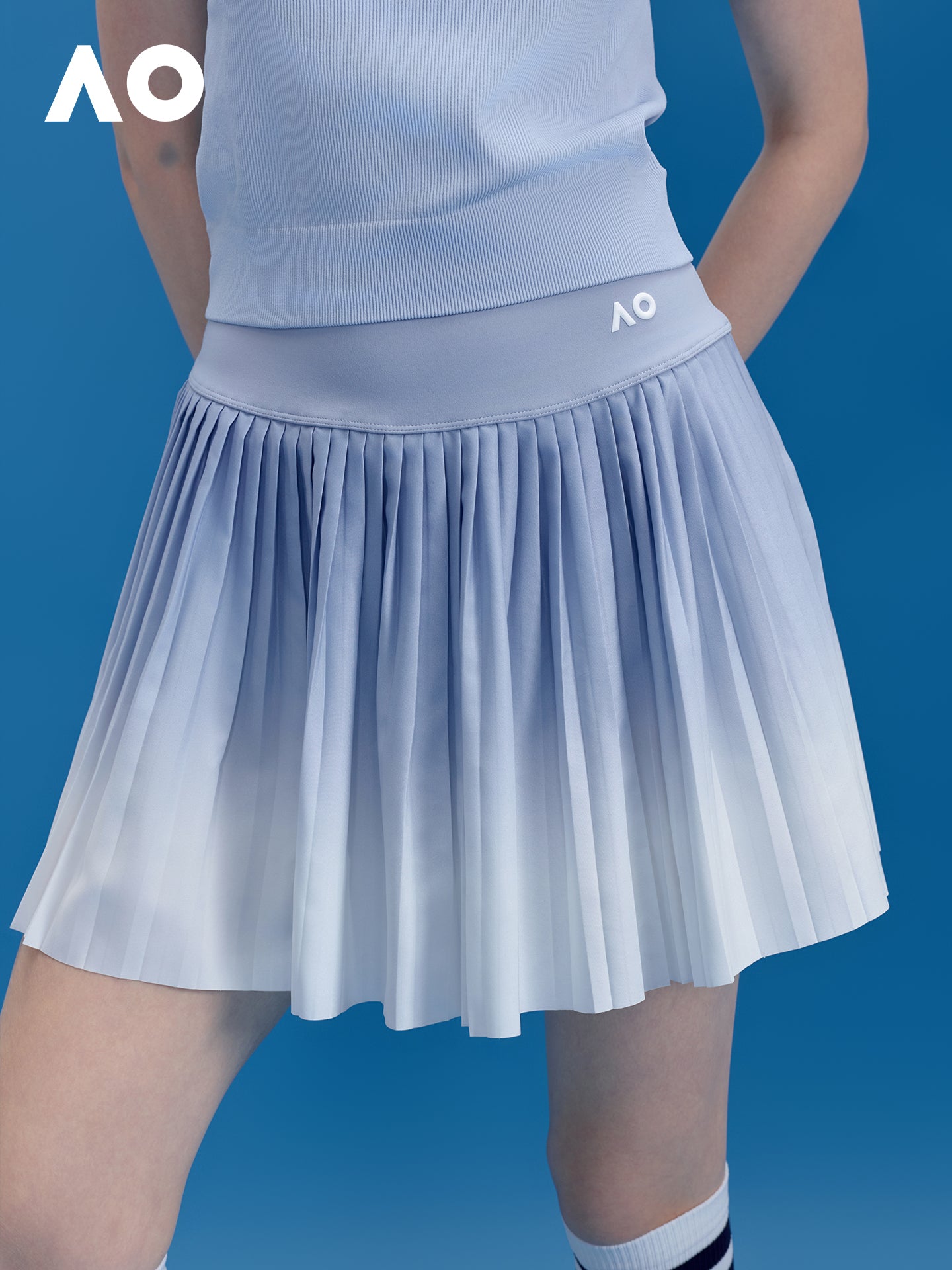 AO Avstraliya Açıq idman yubka gradient tennis yubka tennis yubka qadınların ekspozisiyaya qarşı yubka dibi olan qatlı yubka
