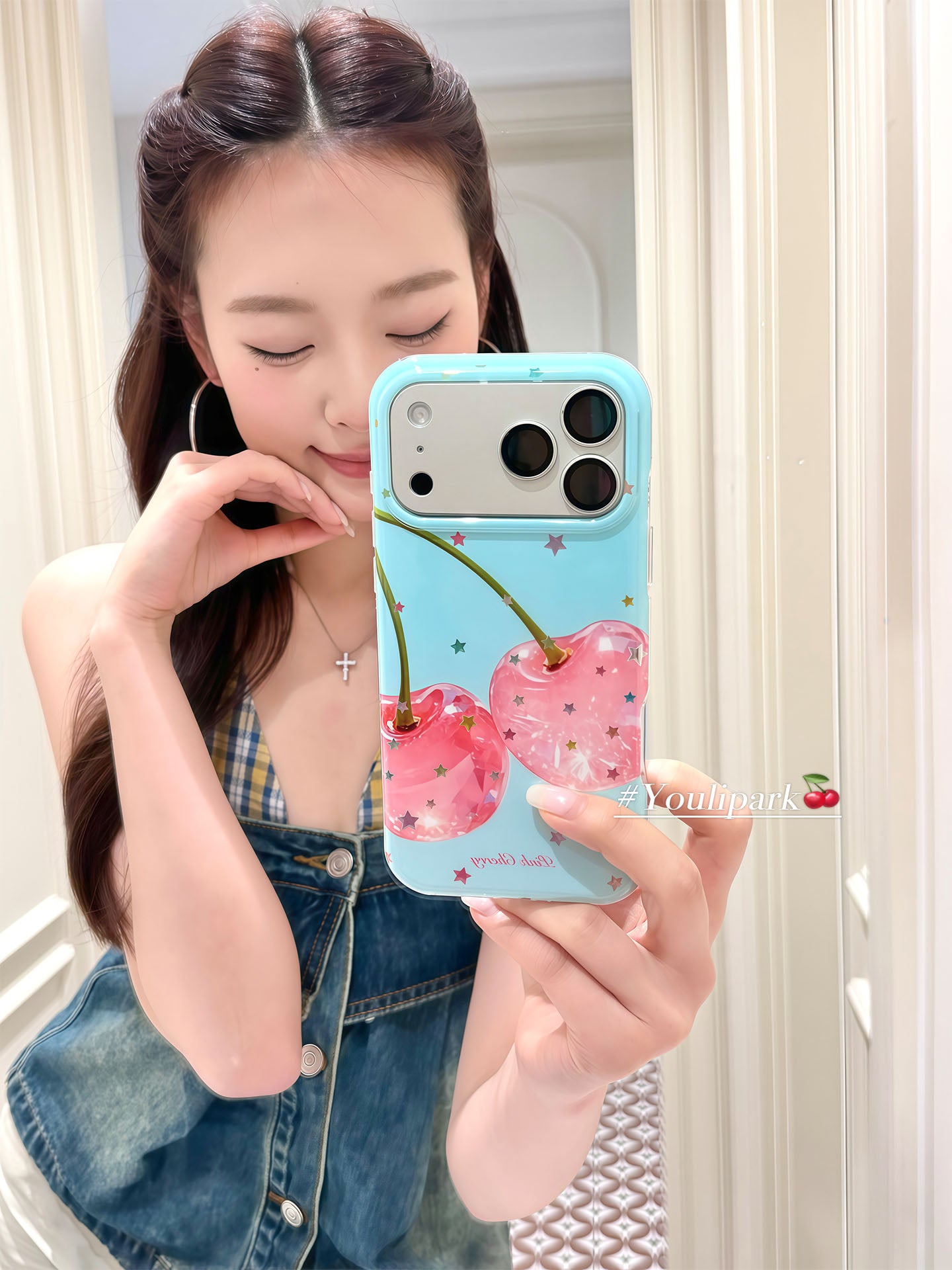 Yuri Park ins yay qız dopamin rəngli ulduz albalı 17 17pro Apple 17ProMax mobil telefon üçün uyğundur iPhone16 hər şey daxil 14 yeni 16Promax qoruyucu qutu 13