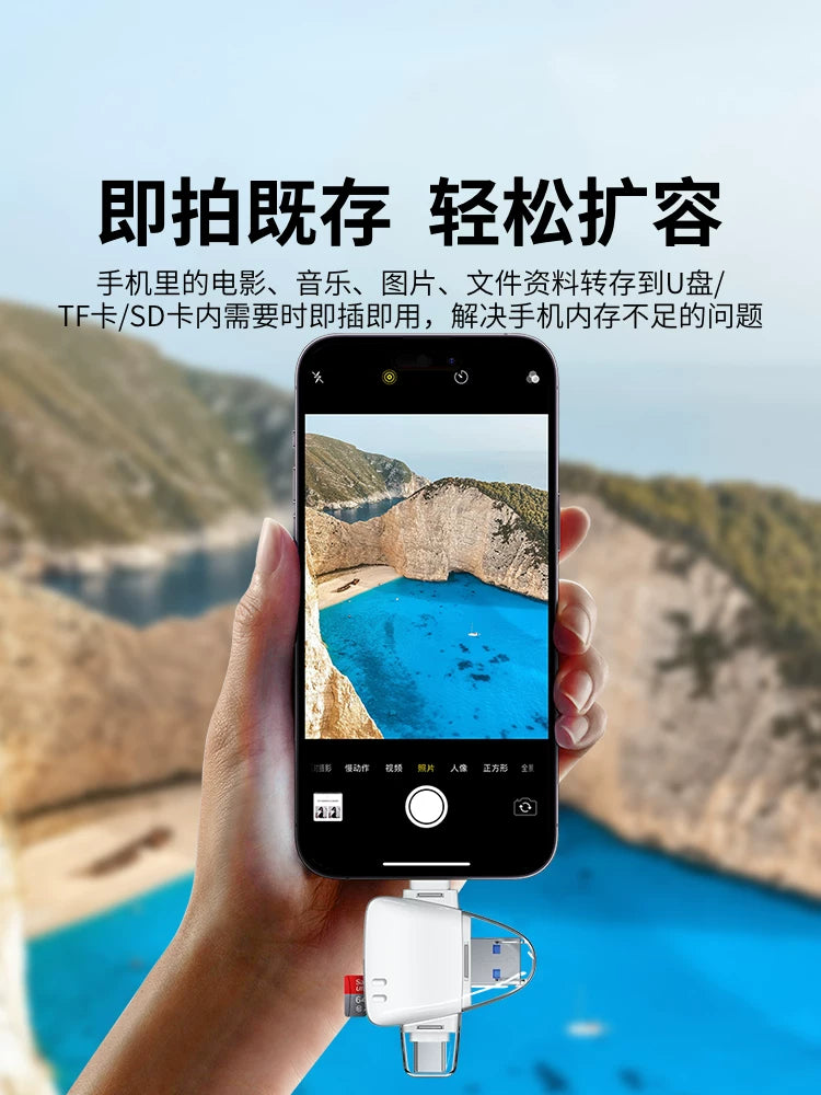 OLYSON tətbiq oluna bilən kamera kartı oxuyucu üçü birdə Apple mobil telefonu Huawei Android tip-c kompüter MAC SLR ccd yüksək sürətli SD kart TF yaddaş kartı çox funksiyalı iphone17 çevirici