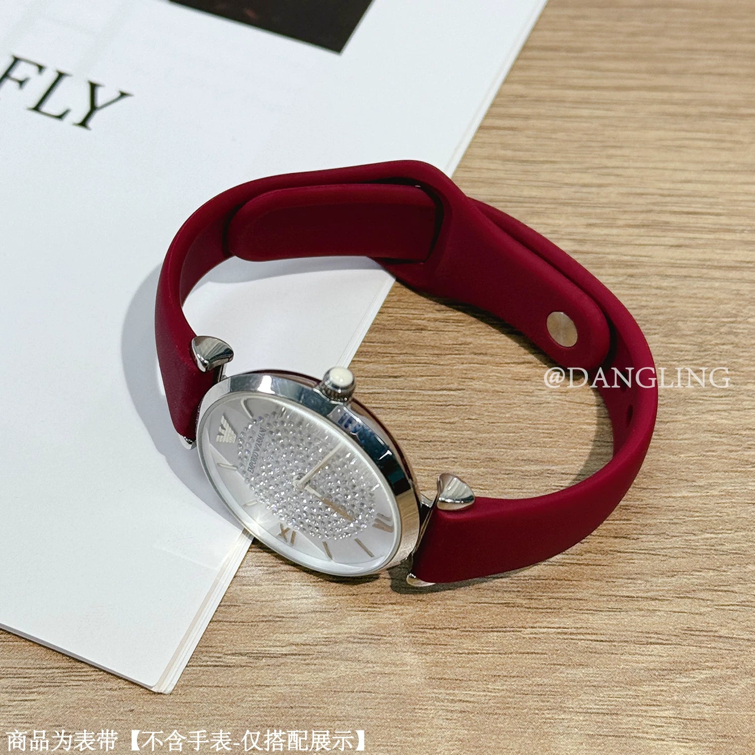 Princess Danling's Armani saat qayışı, qadın ulduzlu tərs silikon qolbaq AR11344 Ferris çarxı