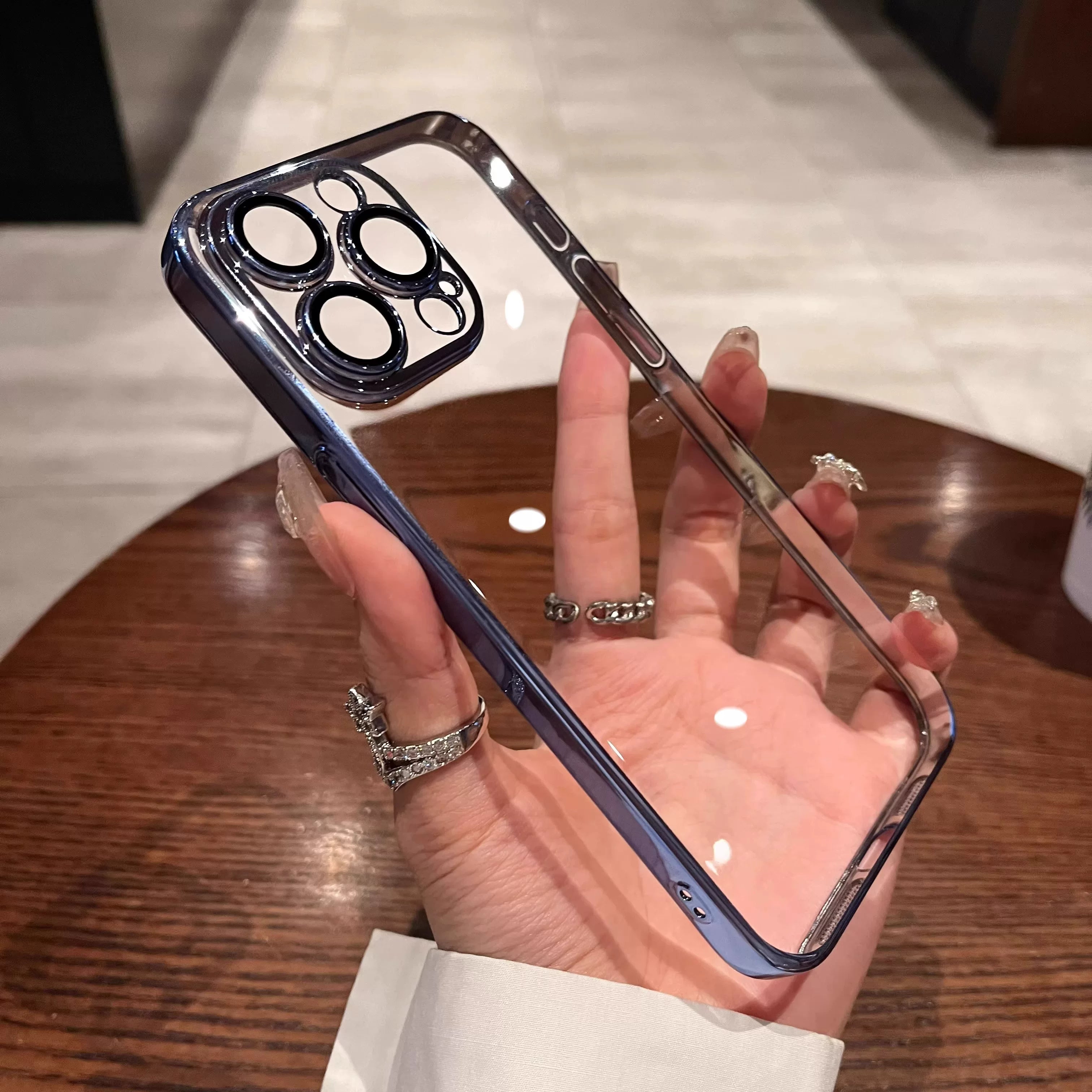 Iphone16promax mobil telefon üçün uyğundur 17Pro şəffaf ultra nazik 15 hər şey daxil anti-düşmə Apple 14PM silikon yumşaq qabıq qoruyucu örtük 13por qadın modeli lensli film toz keçirməyən şəbəkə sadə 12