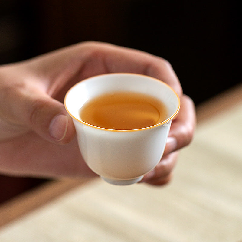 Jingdezhen nazik şin kung fu çay fincanı tək stəkan Yongle şirin ağ çay fincanı usta fincan ağ çini çay fincanı məişət kiçik çay fincanı