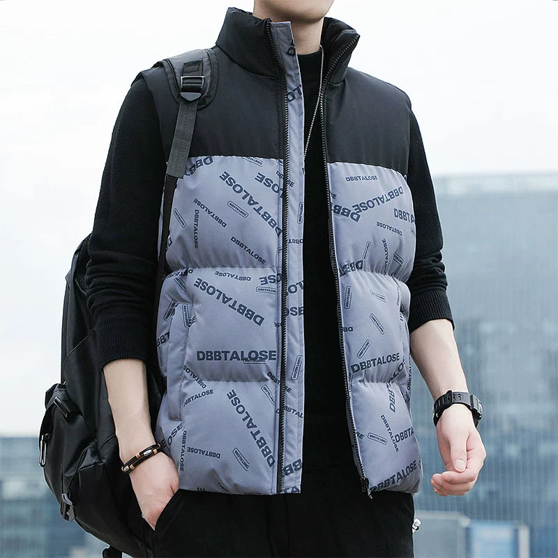 Paul's Kişilər üçün Yüksək Yaxalı Pambıq Jilet, Koreya üslubunda, Çoxfunksiyalı, Dəbli, Trendli, İsti, Payız və Qış Üst Geyimləri