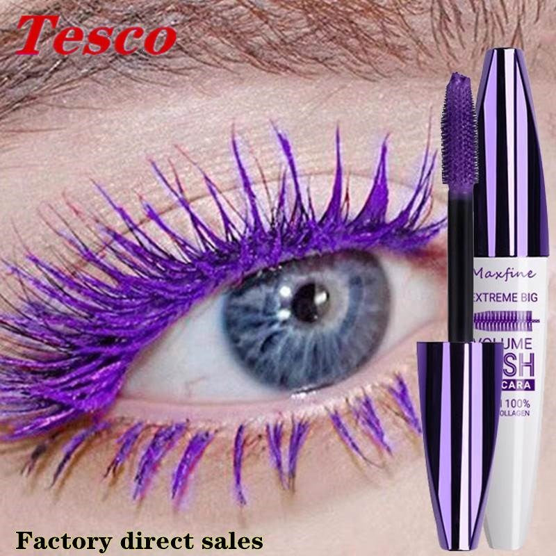 Tuş 5D Fiber Rəngli Kirpiklər Makiyaj Kosmetikası