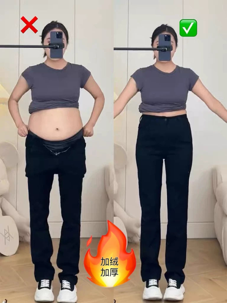 Qadınlar üçün armud formalı, incə, düz ayaqlı cins şalvar, yeni payız modası, böyük ölçü, yüksək belli, arıqladıcı, qara şalvar, əlavə uzun.