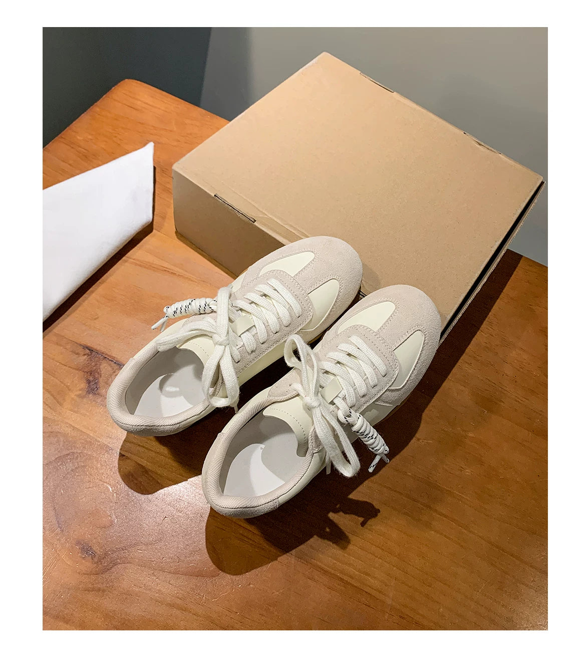 Women's Retro Color Block Leather Trainers, 2025 New Style, Soft Sole, Multifunctional Daily Sports Shoes, Height Increasing, Sneakers