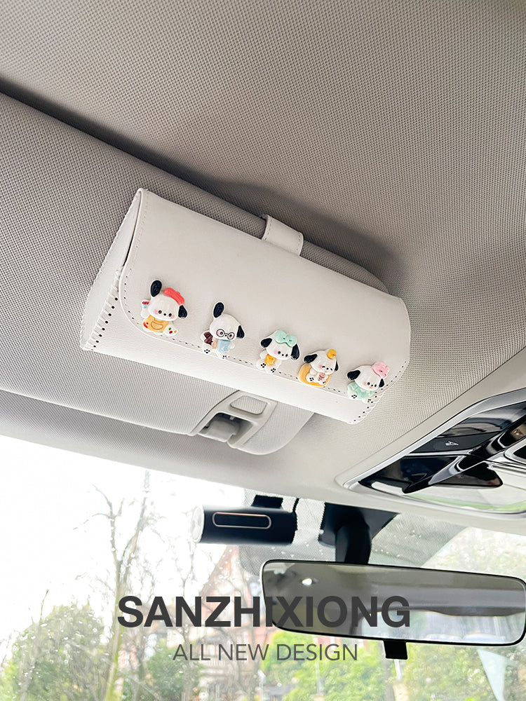 Cizgi filmi heyvan avtomobili eynəkləri saxlama qutusu, yaradıcı avtomobil günəş gözlüyü, eynək və bilet tutacağı, çoxfunksiyalı avtomobil saxlama qutusu