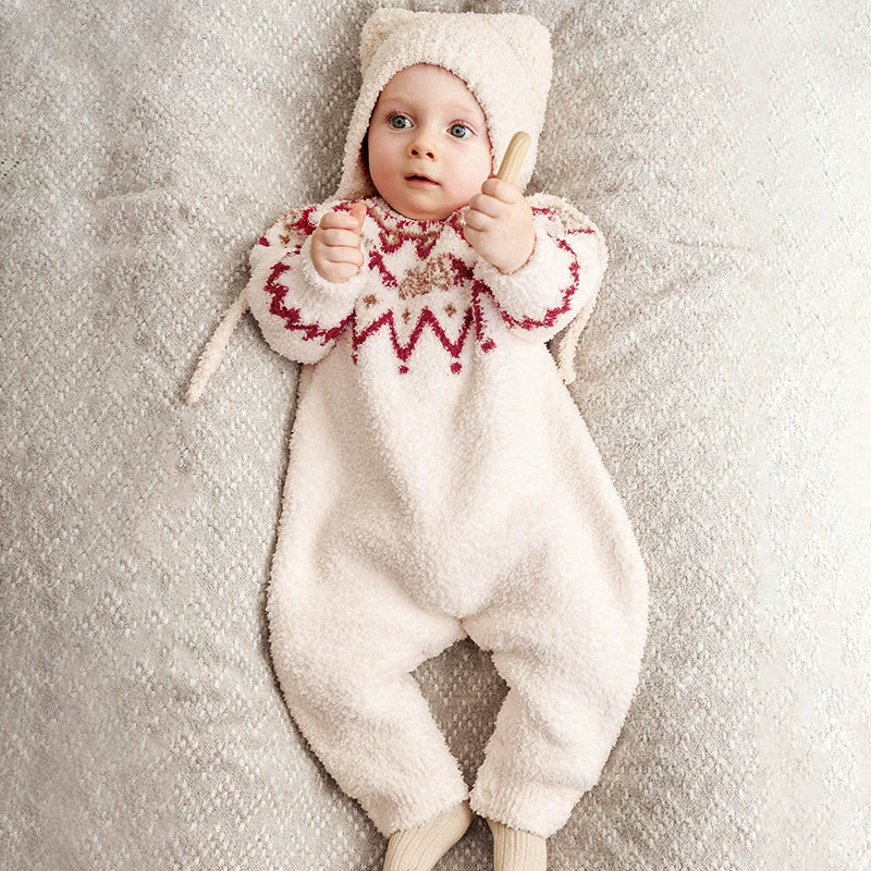 Manxi Körpə Onesie Avokado Yarım Flis Körpə Geyimləri Qalınlaşdırılmış İsti Romper Payız və Qış