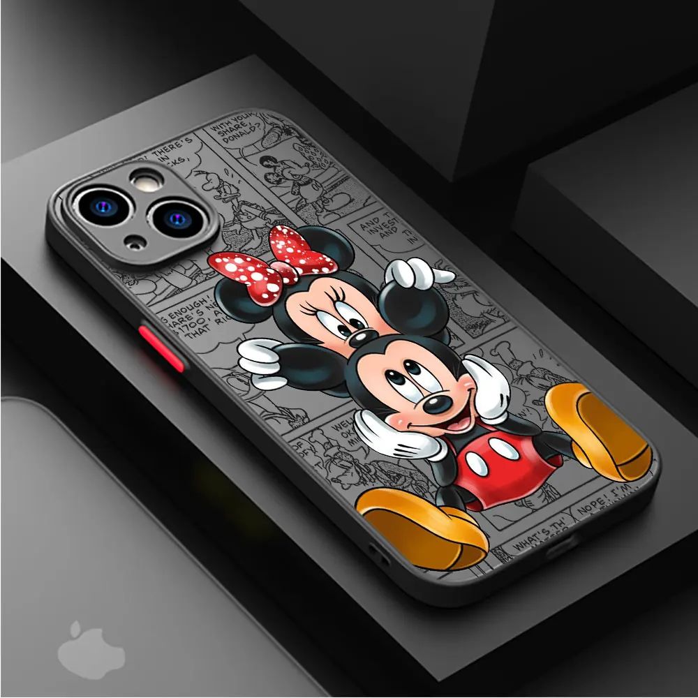 iPhone 15 Pro Max 13 14 üçün Mickey Minnie Mouse Telefon Qabı