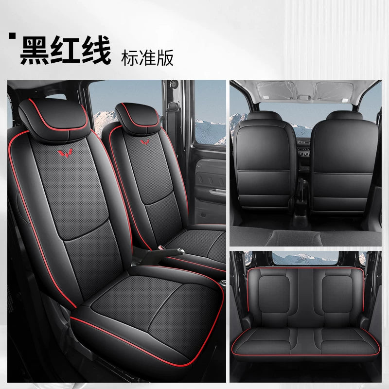 Wuling Sunshine EV Xüsusi Dəri Oturacaq Üzlükləri, Bütün Mövsümlər Üçün Aşınmaya Davamlı, Nəfəs Alan, Tam Örtüklü Sunshine New Energy Avtomobil Oturacaq Üzlükləri