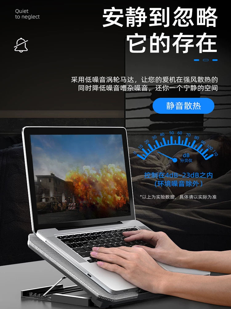 Apple mac notebook radiatoru macbook pro14 kompüter air13 soyutma bazası portativ stend ventilyatoru su soyutma artefaktı 15 düymlük səssiz boşqab rafı soyuducu 16 pad üçün uyğundur
