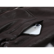 Chola Lisa Qadınlar üçün Qəhvəyi Dəri Gödəkçə, 2025 Yeni Stil, Dəbli Payız və Qış Yun astarlı Qalın Qəhvəyi Motosiklet Gödəkçəsi