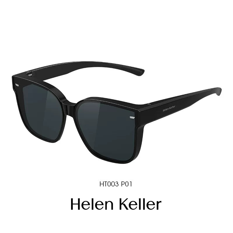 Helen Kellerin qadınlar üçün yeni ultra-yüngül günəş eynəyi miyopi dəsti kişilər üçün polarizasiyalı anti-UV günəş eynəyi dəsti HT003