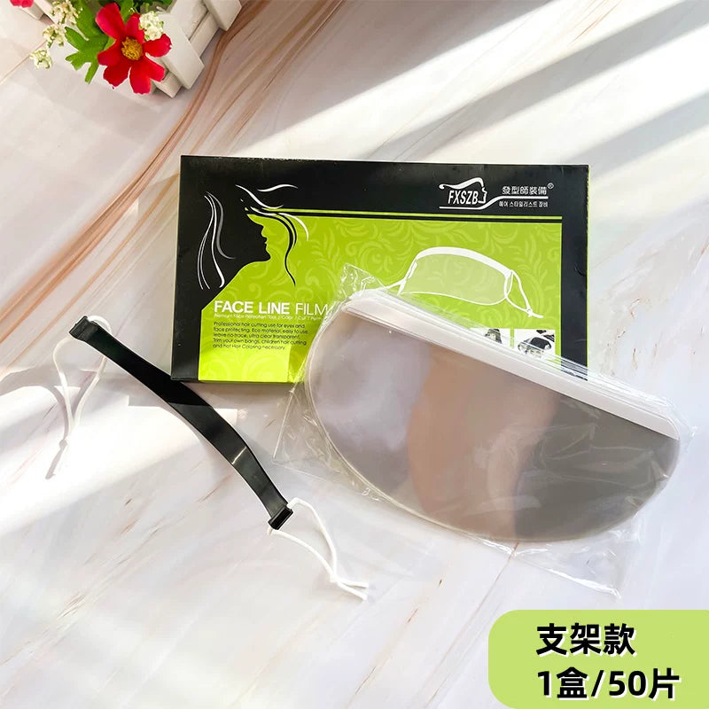 Bangs stikerləri, saça qulluq məhsulları, birdəfəlik saç boyası maskası, şəffaf saç kəsmə qabığı, xüsusi bərbər alətləri