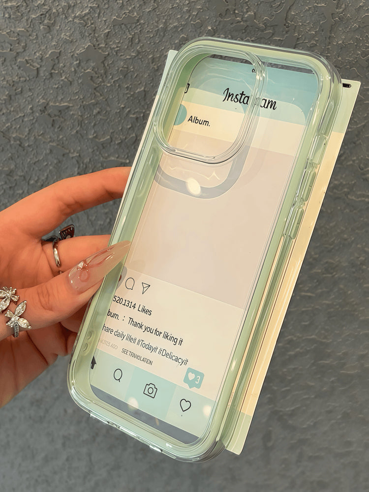 ins üslubunda sadə düz rəngli çərçivə şəffaf 16pro mobil telefon qutusu 15 yeni stil 14pro qadın modeli 13 super isti alma 17promax akril Huawei üçün uyğundur, hər şey daxil olmaqla, yıxılmağa qarşı qoruyucu örtük